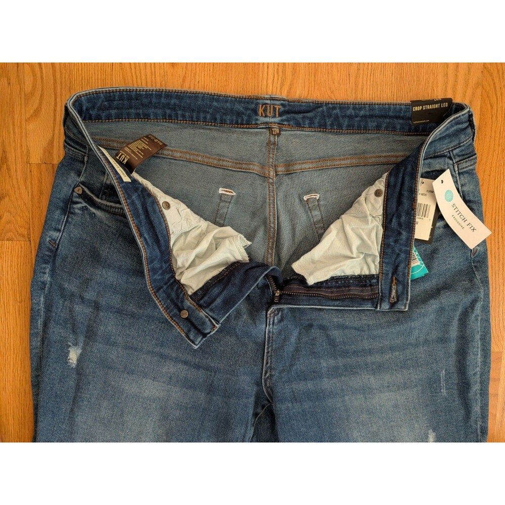 KUT FROM THE KLOTH. Jeans 22W Ellen Roll Cuff Crop Straight Leg Stitch Fix NWT - Picture 6 of 11